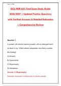 GCU NUR 631 FINAL EXAM STUDY GUIDE 2026 &ndash; 300&plus; PATHOPHYSIOLOGY PRACTICE QUESTIONS WITH VERIFIED ANSWERS & RATIONALES&NewLine;&NewLine;