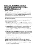 WGU C201 BUSINESS ACUMEN QUESTIONS AND ANSWERS WELL ELABORATED 2026&sol;2027