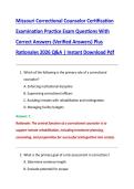 Missouri Correctional Counselor Certification &NewLine;Examination Practice Exam Questions With &NewLine;Correct Answers &lpar;Verified Answers&rpar; Plus &NewLine;Rationales 2026 Q&A &vert; Instant Download Pdf 