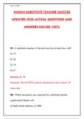 HAWAII SUBSTITUTE TEACHER QUIZZES 2026 &ndash; 300&plus; ACTUAL QUESTIONS & ANSWERS SOLVED 100&percnt; &vert; PASS YOUR DOE SUBSTITUTE CERTIFICATION EXAM&NewLine;&NewLine;