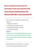 Missouri Detention Facility Supervisor &NewLine;Examination Practice Exam Questions With &NewLine;Correct Answers &lpar;Verified Answers&rpar; Plus &NewLine;Rationales 2026 Q&A &vert; Instant Download Pdf 