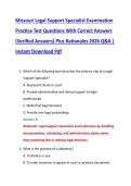 Missouri Legal Support Specialist Examination &NewLine;Practice Test Questions With Correct Answers &NewLine;&lpar;Verified Answers&rpar; Plus Rationales 2026 Q&A &vert; &NewLine;Instant Download Pdf 