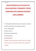 INDUSTRIAL MAINTENANCE TECHNICIAN TEST EXAM 2026 &ndash; 300&plus; PRACTICE QUESTIONS WITH VERIFIED ANSWERS & RATIONALES &vert; PASS YOUR CERTIFICATION EXAM&NewLine;&NewLine;
