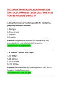 Maternity and Pediatric Nursing Test Bank Questions with Verified Answers &lpar;Ricci&comma; Kyle & Carman Edition&rpar; &ndash; Grade A
