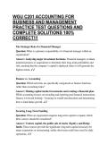 WGU C201 ACCOUNTING FOR BUSINESS AND MANAGEMENT PRACTICE TEST QUESTIONS AND COMPLETE SOLUTIONS 100&percnt; CORRECT&excl;&excl;&excl;