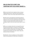 BSN 215 PRACTICE SCRIPT 2026&NewLine;QUESTIONS WITH SOLUTIONS GRADED A&plus;