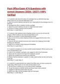Post Office Exam 474 Questions with correct Answers &lpar;2026 &sol; 2027&rpar; &vert;100&percnt; Verified&NewLine;