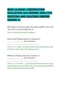 BUAD 331 EXAM 2 CERTIFICATION&NewLine;EVALUATION 2026 BUSINESS ANALYTICS&NewLine;QUESTIONS AND SOLUTIONS VERIFIED&NewLine;GRADED A&plus;