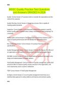 MSSC Quality Practice Test Questions and Answers GRADED A 2026