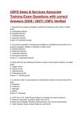 USPS Sales & Services Associate Training Exam Questions with correct Answers &lpar;2026 &sol; 2027&rpar; &vert;100&percnt; Verified&NewLine;