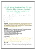ATI CMS Pharmacology Retake Exam 2023 preparation&colon; 150 practice questions with correct answers and explanations in italics&period; Ideal for nursing students reviewing key medications&comma; adverse effects&comma; and nursing interventions&period;