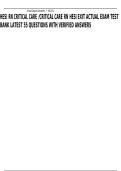 HESI RN Critical Care Exam Study Guide 55 Questions with Answers and Rationales