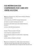 DOS MIDTERM EXAM 2026&NewLine;COMPREHENSIVE STUDY GUIDE WITH&NewLine;VERIFIED SOLUTIONS&NewLine;