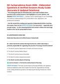 NC Jurisprudence Exam 2026 &ndash; Elaborated Questions & Verified Answers Study Guide &lpar;Accurate & Updated Solutions&rpar;