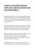 DOSAGE CALCULATIONS HESI EXAM&NewLine;SCRIPT 2026 COMPLETE QUESTIONS AND&NewLine;SOLUTIONS GRADED A&plus;