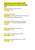 Paramedic Entrance Exam Study Guide Questions & Answers &lpar;Grade A&plus;&rpar;&period;docx&NewLine;&NewLine;