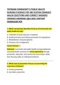 &NewLine;Community Health Nursing Test Bank Questions and Correct Answers &ndash; Grade A