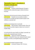 Paramedic Exam 1 Questions & Answers &lpar;Grade A&plus;&rpar;&period;docx&NewLine;&NewLine;