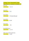 Critical Care Paramedic Exam Questions & Answers &lpar;Grade A&plus;&rpar;&period;docx&NewLine;&NewLine;