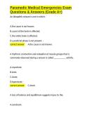 Paramedic Medical Emergencies Exam Questions & Answers &lpar;Grade A&plus;&rpar;&period;docx&NewLine;&NewLine;