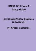 RNSG 1413 Exam 2 PDF Study Guide &vert; Nursing Fundamentals Practice Questions & Answers