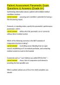 Patient Assessment Paramedic Exam Questions & Answers &lpar;Grade A&plus;&rpar;&period;docx&NewLine;&NewLine;