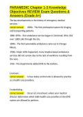PARAMEDIC Chapter 1-3 Knowledge Objectives REVIEW Exam Questions & Answers &lpar;Grade A&plus;&rpar;&period;docx&NewLine;&NewLine;