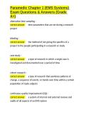 Paramedic Chapter 1 &lpar;EMS Systems&rpar; Exam Questions & Answers &lpar;Grade A&plus;&rpar;&period;docx&NewLine;&NewLine;