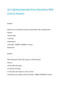 ALA Lighting Specialist Exam Questions With Correct Answers