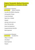 Ontario Paramedic Medical Directives Exam Questions & Answers &lpar;Grade A&plus;&rpar;&period;docx&NewLine;&NewLine;