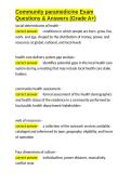 Community paramedicine Exam Questions & Answers &lpar;Grade A&plus;&rpar;&period;docx&NewLine;&NewLine;