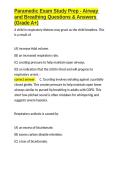 Paramedic Exam Study Prep - Airway and Breathing Questions & Answers &lpar;Grade A&plus;&rpar;&period;docx&NewLine;&NewLine;