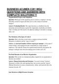 BUSINESS ACUMEN C201 WGU QUESTIONS AND ANSWERS WITH COMPLETE SOLUTIONS &excl;&excl;&excl;