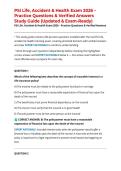 PSI Life&comma; Accident & Health Exam 2026 &ndash; Practice Questions & Verified Answers Study Guide &lpar;Updated & Exam-Ready&rpar;