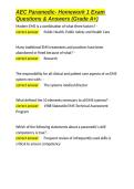 AEC Paramedic- Homework 1 Exam Questions & Answers &lpar;Grade A&plus;&rpar;&period;docx&NewLine;&NewLine;