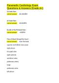 Paramedic Cardiology Exam Questions & Answers &lpar;Grade A&plus;&rpar;&period;docx&NewLine;&NewLine;