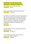 Paramedic Trauma Tests Exam Questions & Answers &lpar;Grade A&plus;&rpar;&period;docx&NewLine;&NewLine;