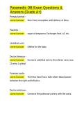 Paramedic OB Exam Questions & Answers &lpar;Grade A&plus;&rpar;&period;docx&NewLine;&NewLine;