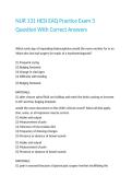 NUR 131 HESI EAQ Practice Exam 3 Question With Correct Answers