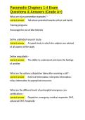 Paramedic Chapters 1-4 Exam Questions & Answers &lpar;Grade A&plus;&rpar;&period;docx&NewLine;&NewLine;