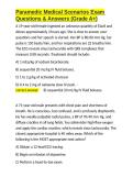 Paramedic Medical Scenarios Exam Questions & Answers &lpar;Grade A&plus;&rpar;&period;docx&NewLine;&NewLine;