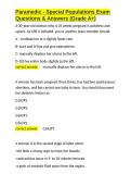 Paramedic - Special Populations Exam Questions & Answers &lpar;Grade A&plus;&rpar;&period;docx&NewLine;&NewLine;