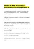 DRIVERS ED FINAL MVA 2026 FULL&NewLine;QUESTIONS WITH SOLUTIONS GRADED A&plus;