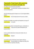 Paramedic Final Exam &lpar;JB Learning&rpar; Questions & Answers &lpar;Grade A&plus;&rpar;&period;docx&NewLine;&NewLine;