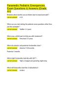  Paramedic Exam Package With 100&percnt; Complete Solutions 
