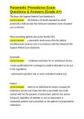 Paramedic Procedures Exam Questions & Answers &lpar;Grade A&plus;&rpar;&period;docx&NewLine;&NewLine;