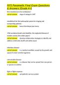 NYS Paramedic Final Exam Questions & Answers &lpar;Grade A&plus;&rpar;&period;docx&NewLine;&NewLine;