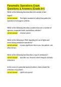 Paramedic Operations Exam Questions & Answers &lpar;Grade A&plus;&rpar;&period;docx&NewLine;&NewLine;
