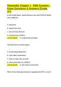Paramedic Chapter 1 - EMS Systems - Exam Questions & Answers &lpar;Grade A&plus;&rpar;&period;docx&NewLine;&NewLine;