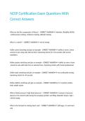 NCEP Certification Exam Questions With Correct Answers